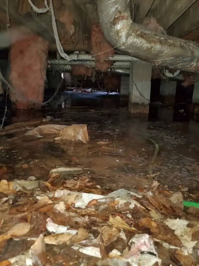 Crawl space flood assessment for Commercial Water Damage Restoration in Castle Shannon